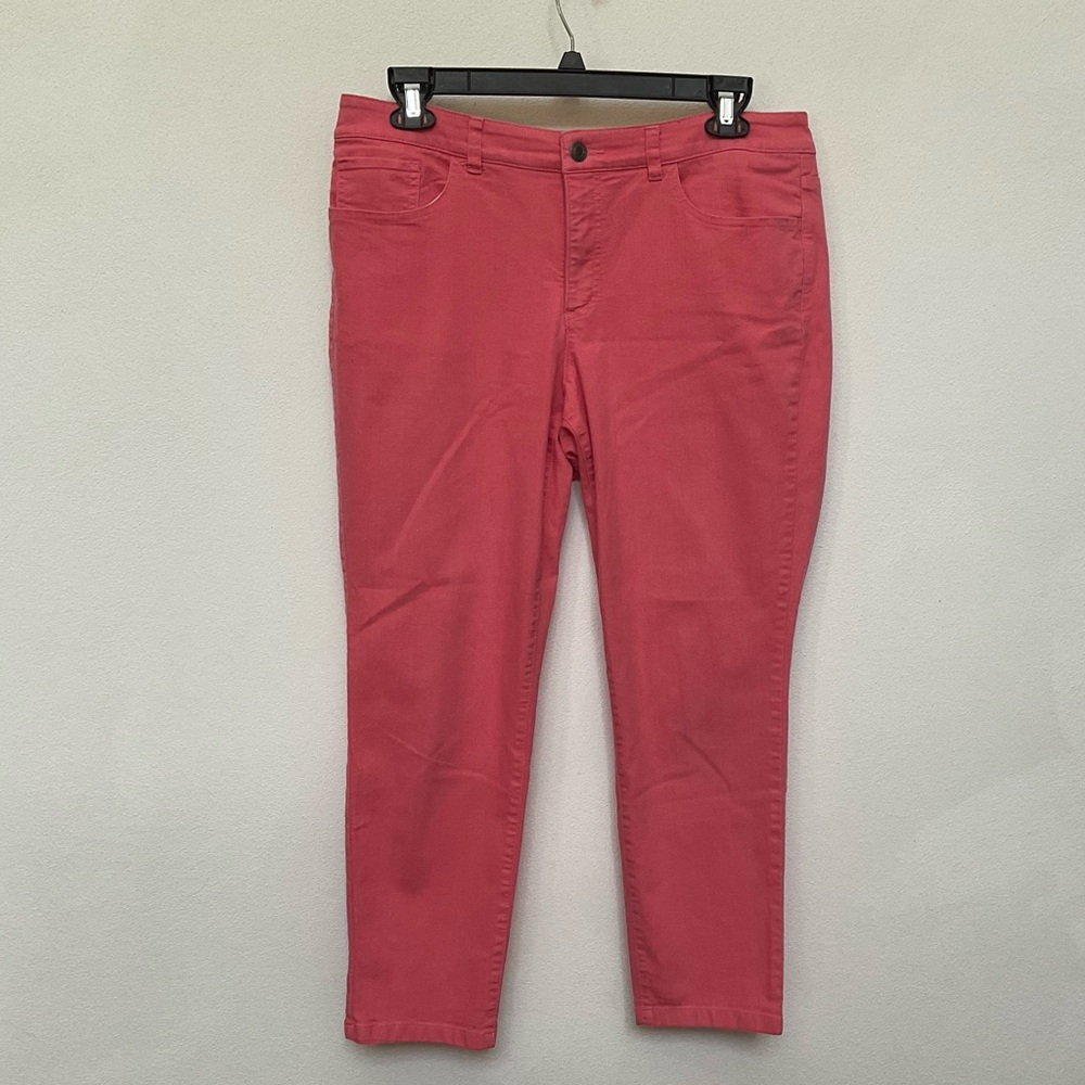 Signature Slimming by Christopher and Banks Peach Pink Skinny Jeans Size 14